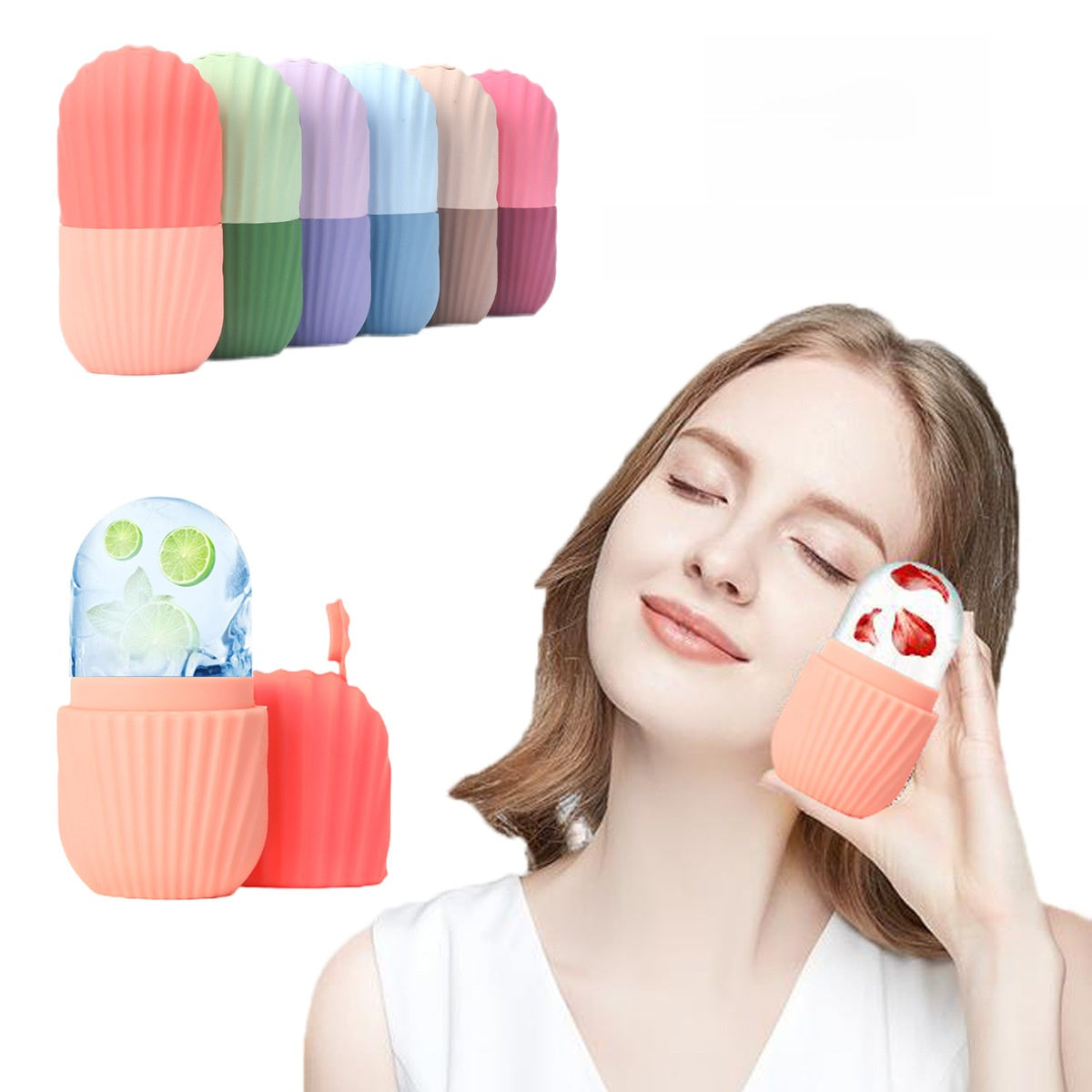 Cross-border New Products Face Application Silicone Ice Mould Massage Ice Mould Portable Facial Pore Shrinkage Care Ice Mould